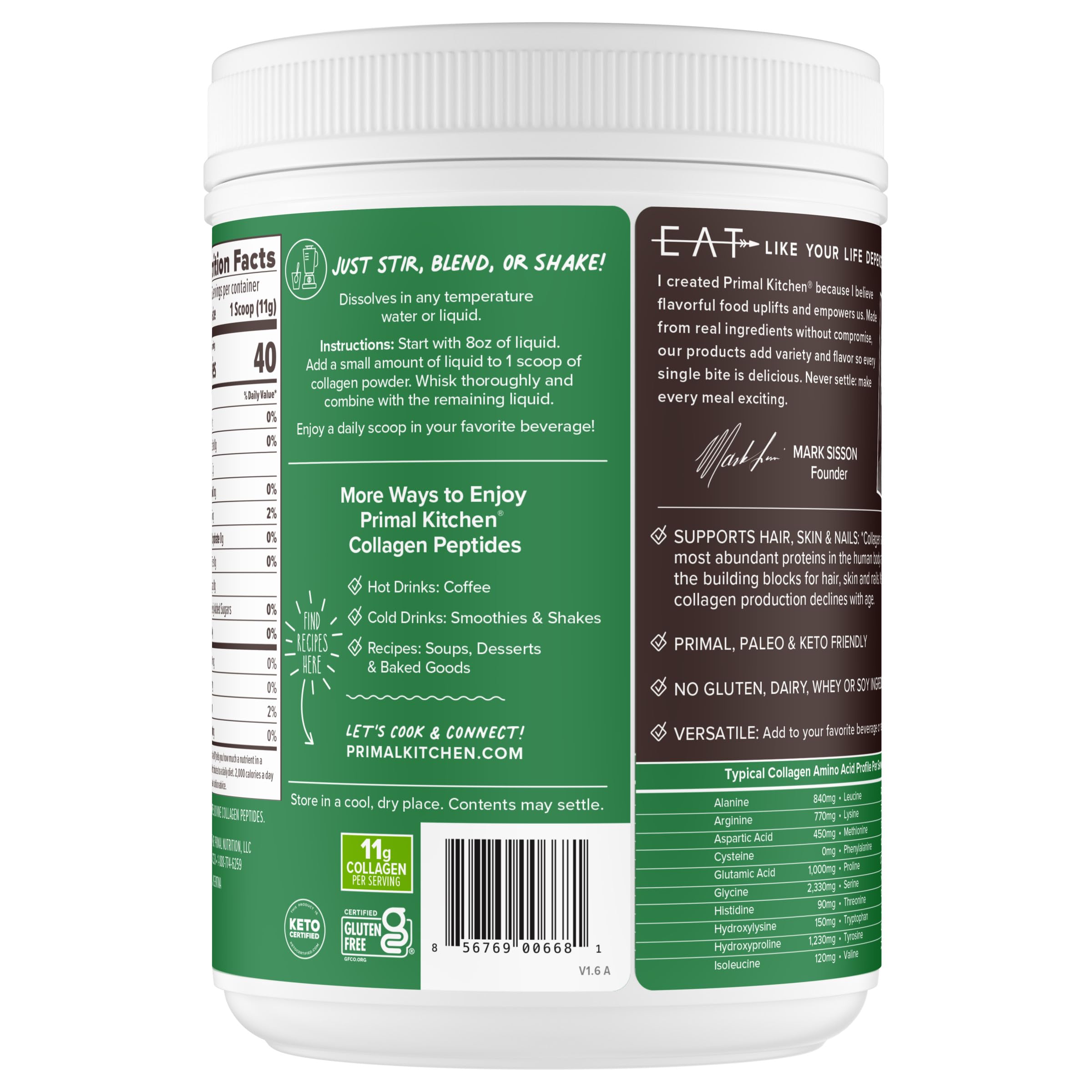 Primal Kitchen Unflavored Collagen Peptides Powder

