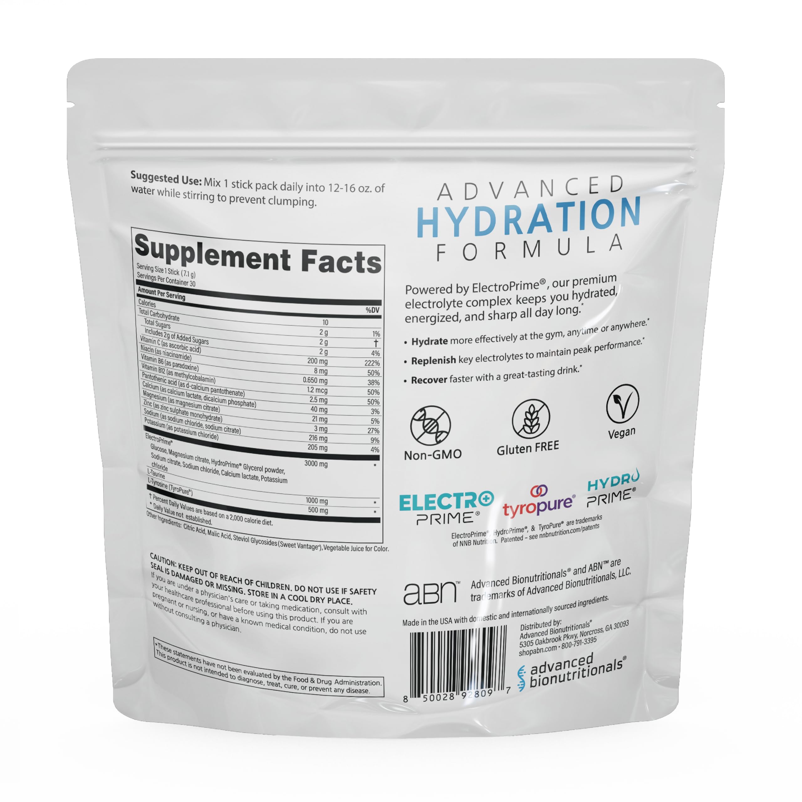 Advanced Hydration Formula Electrolyte Drink Mix

