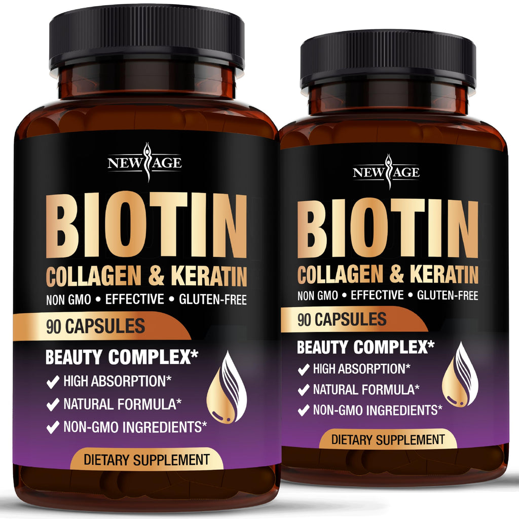 NEW AGE Biotin Hair Growth Vitamins for Hair, Skin & Nails

