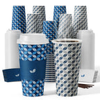 JOLLY CHEF Disposable Coffee Cups with Lids, Sleeves & Stirrers