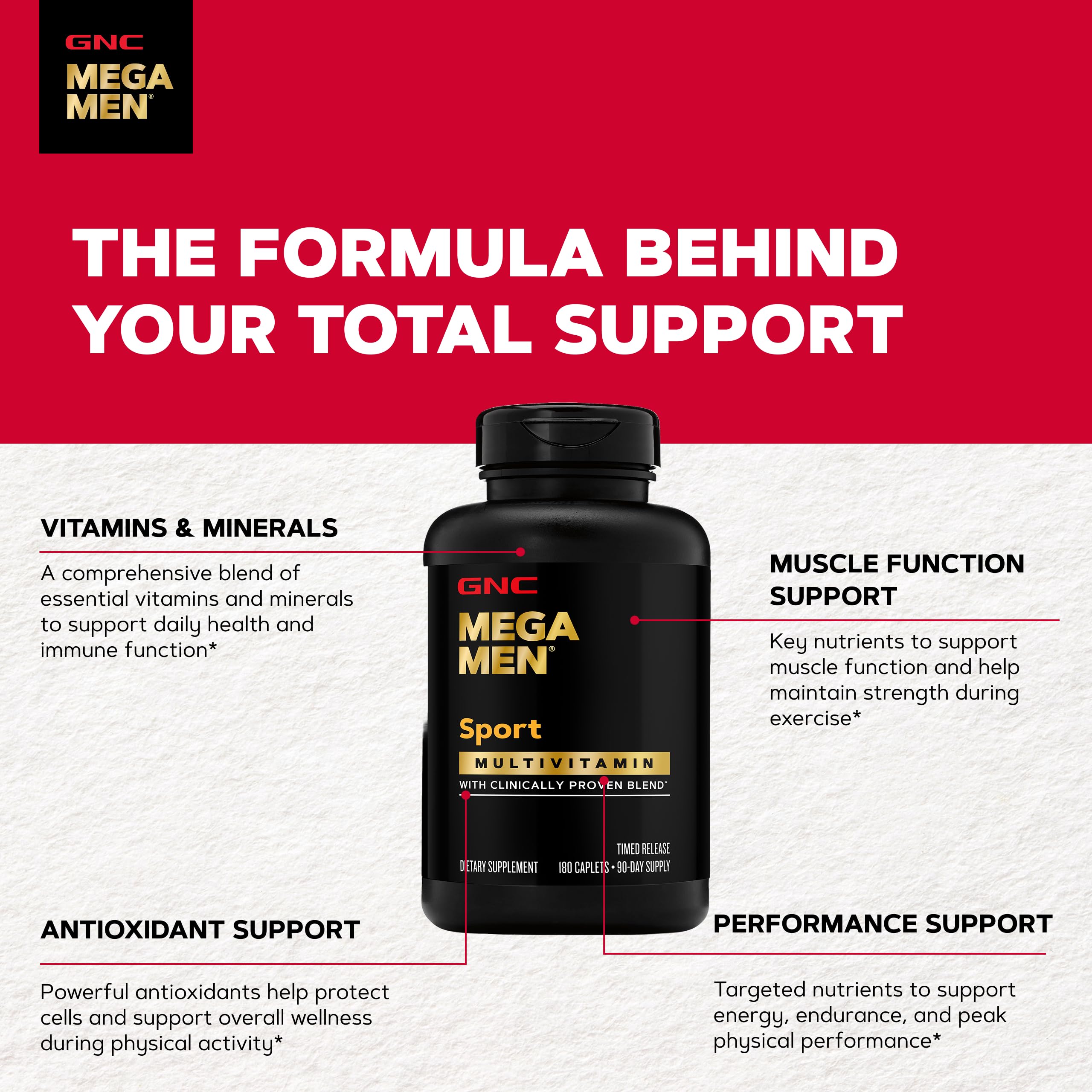 GNC Mega Men Sport Multivitamin | Timed Release Formula

