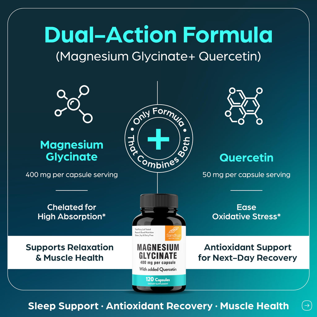 Magnesium Glycinate with Quercetin for Sleep & Relaxation

