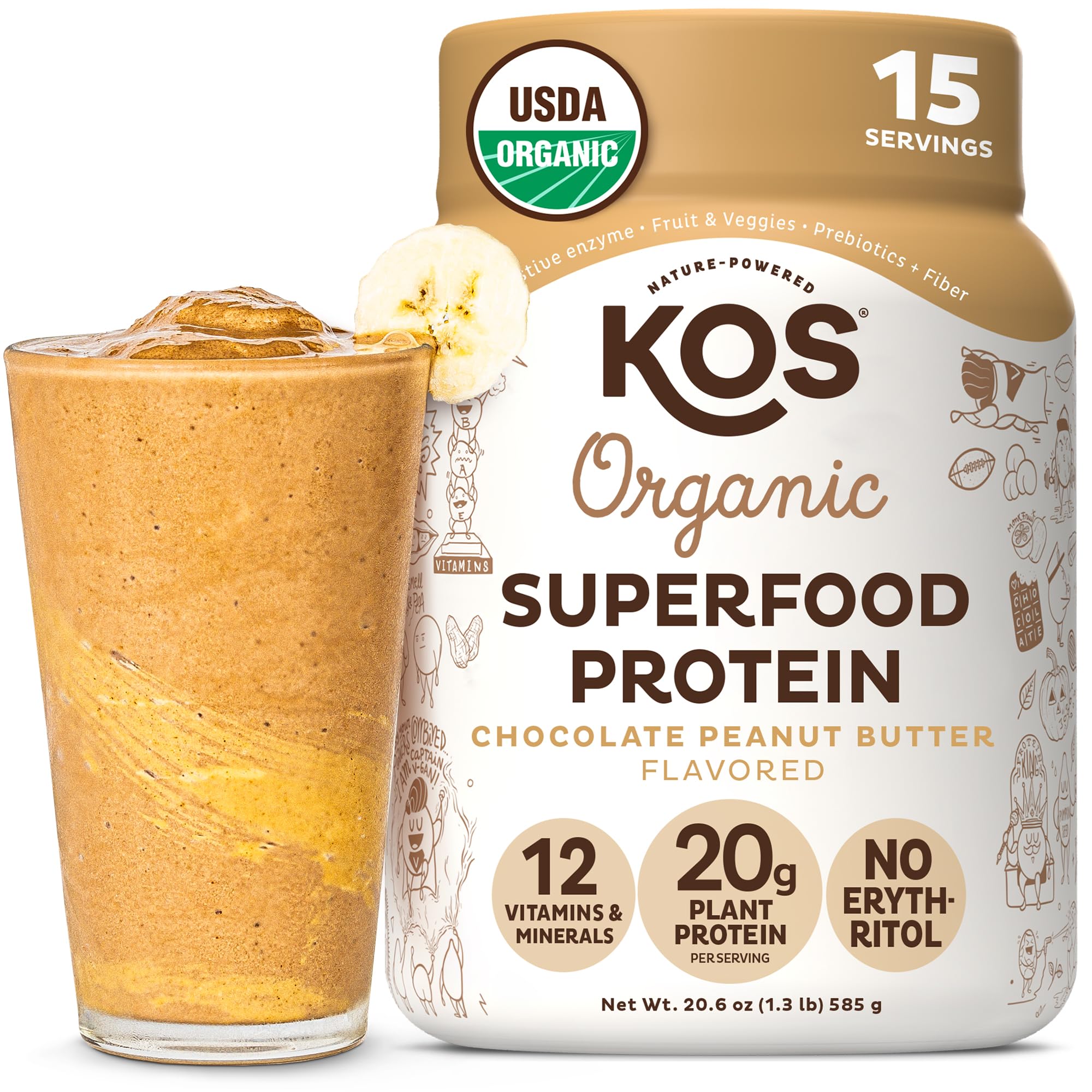 KOS Plant-Based Vegan Protein Powder - Pea Protein Blend