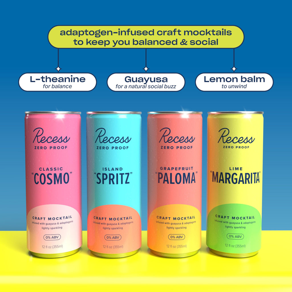 Recess Zero-Proof Craft Mocktails with Adaptogens

