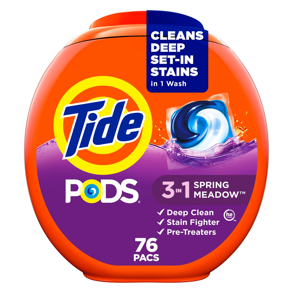 Tide PODS Laundry Detergent Pacs, 3-in-1, HE Compatible