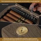 Travel Cigar Humidor Case with Humidifier and Hygrometer

