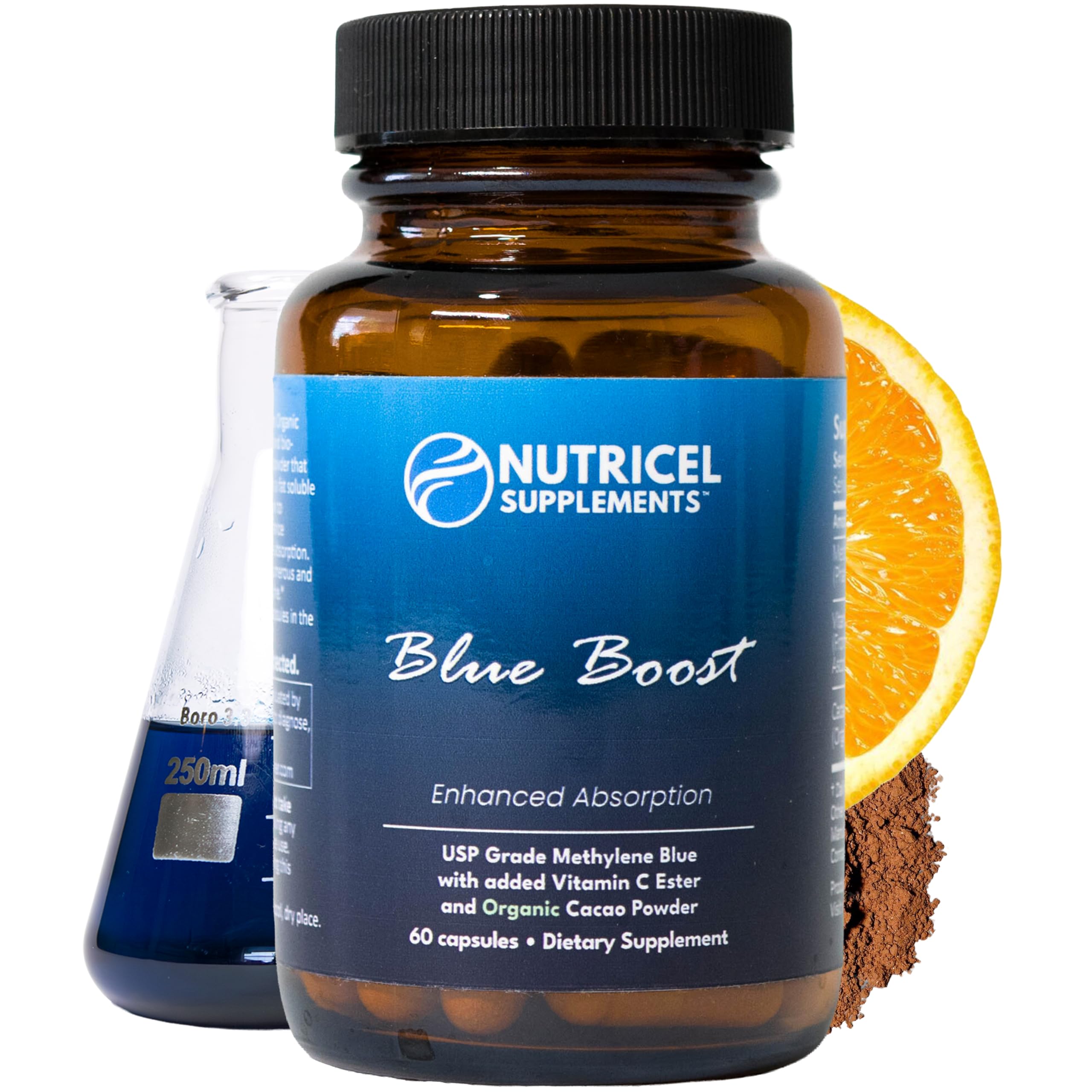 Nutricel Methylene Blue Capsules USP Grade Pharmaceutical Supplement