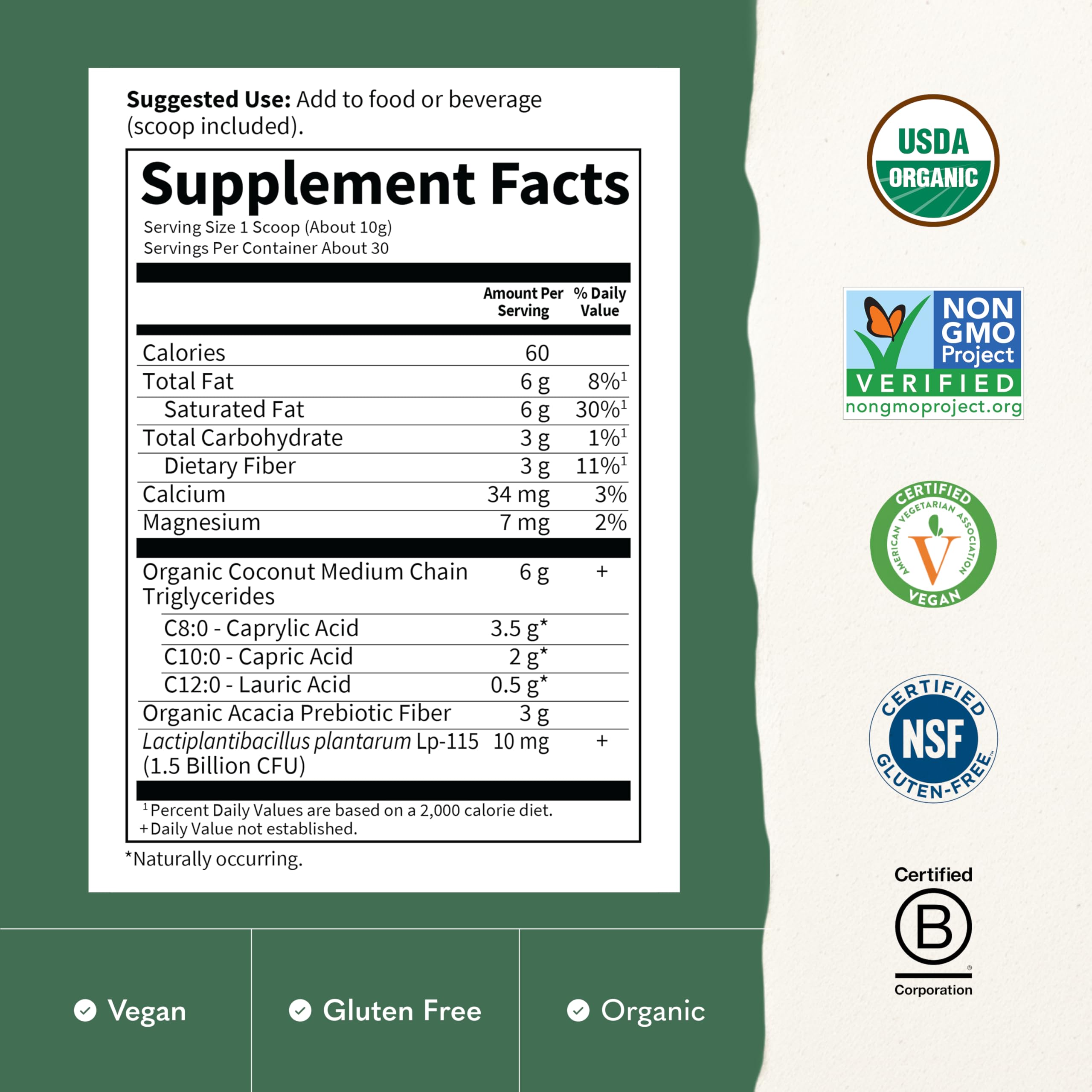 Garden of Life Organic MCT Powder with Coconut MCTs

