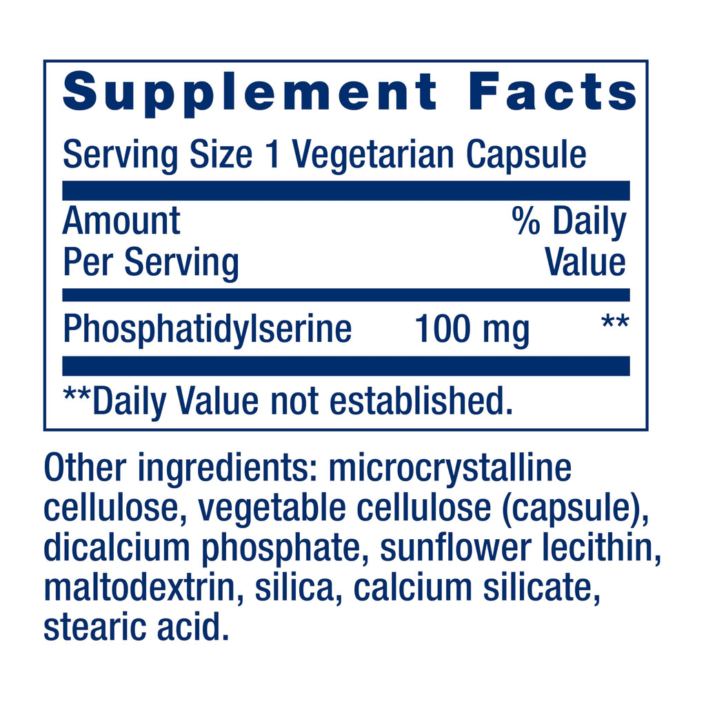 Phosphatidylserine PS Caps by Life Extension for Cognition

