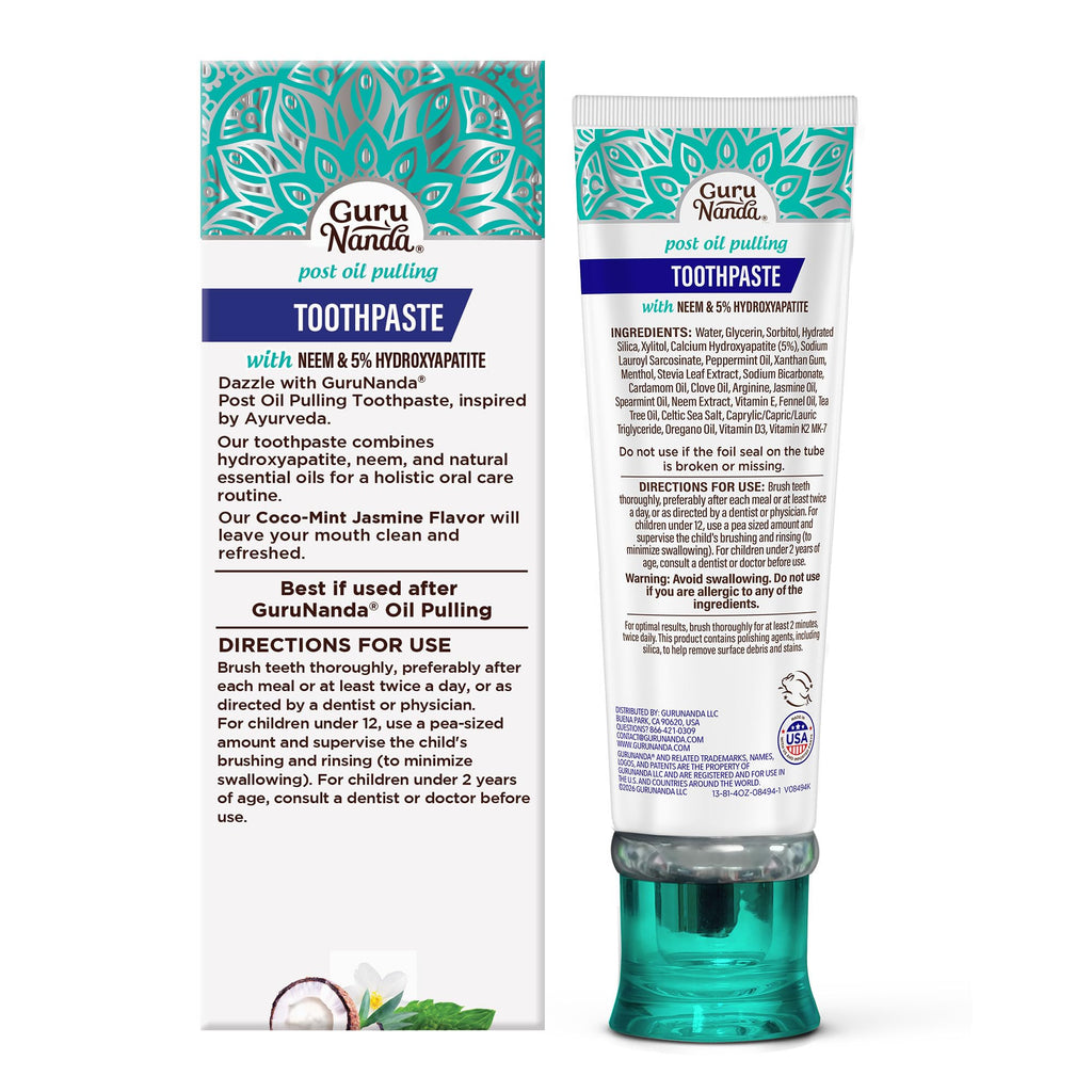 GuruNanda Hydroxyapatite Toothpaste Neem Xylitol Whitening

