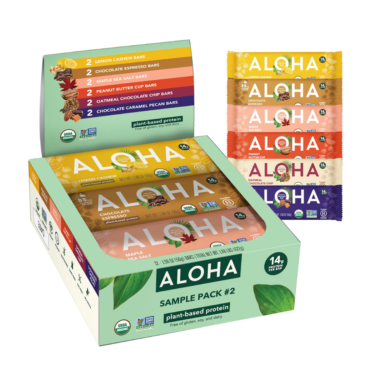 ALOHA Organic Plant Based Protein Bars