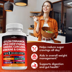 New Age Cinnamon Turmeric Apple Cider Vinegar Ginseng Supplement


