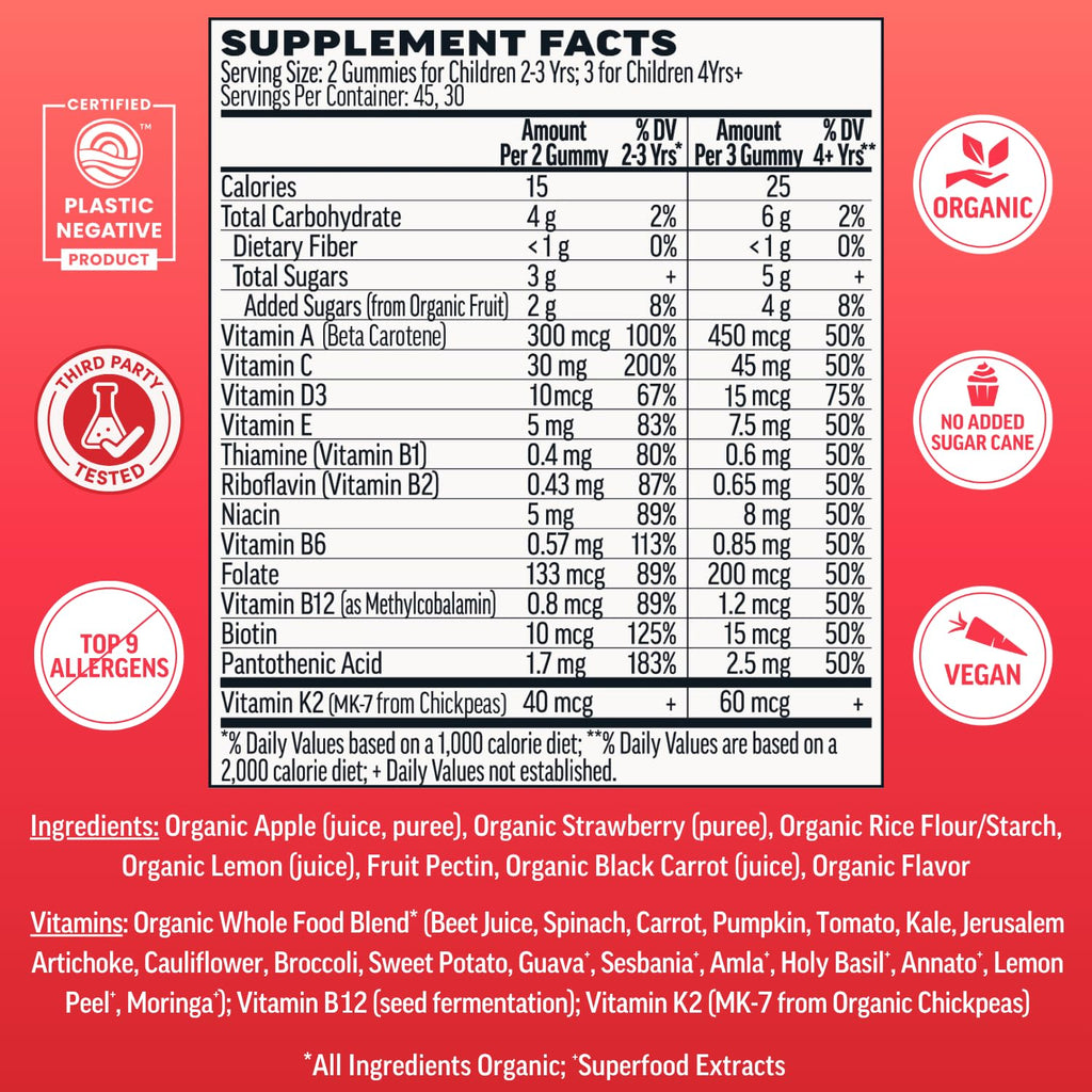 Llama Naturals Kids Multivitamin Gummies - Fruit Vitamins

