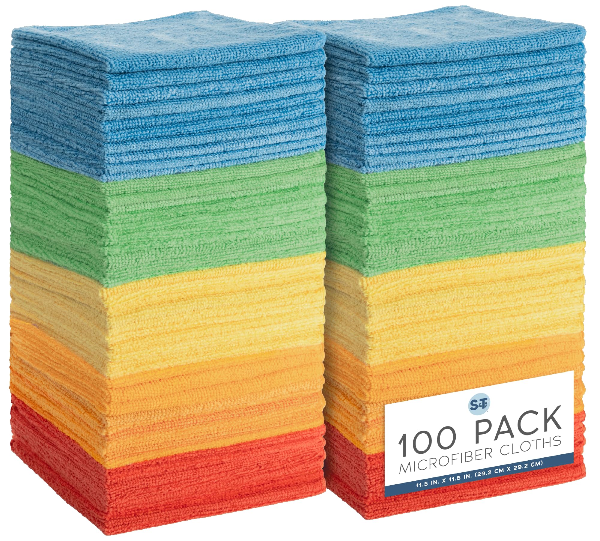 S&T INC. Microfiber Cleaning Cloths – Reusable Lint-Free Towels for Home & Auto