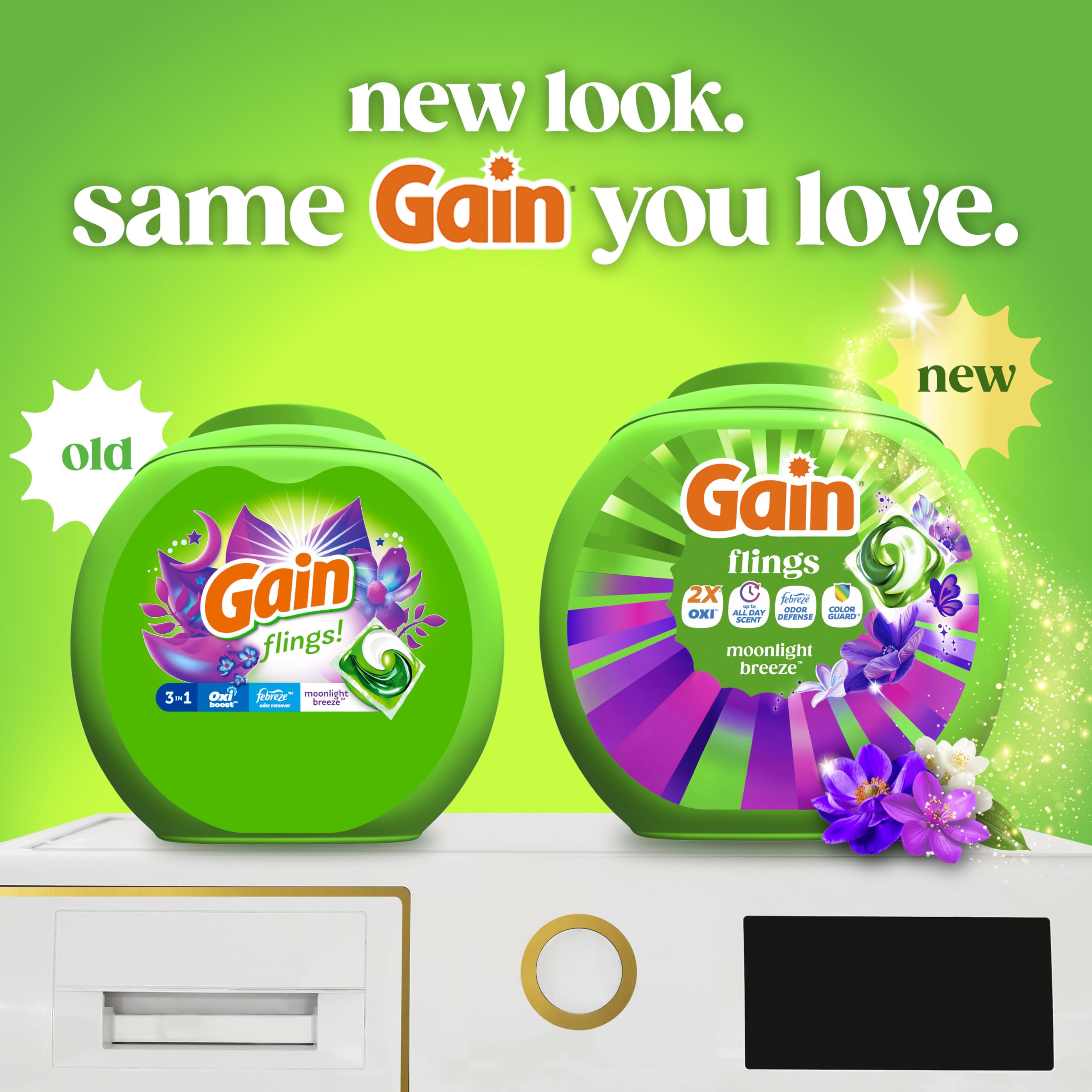 Gain Flings Laundry Detergent Pods Odor Defense + Color Guard

