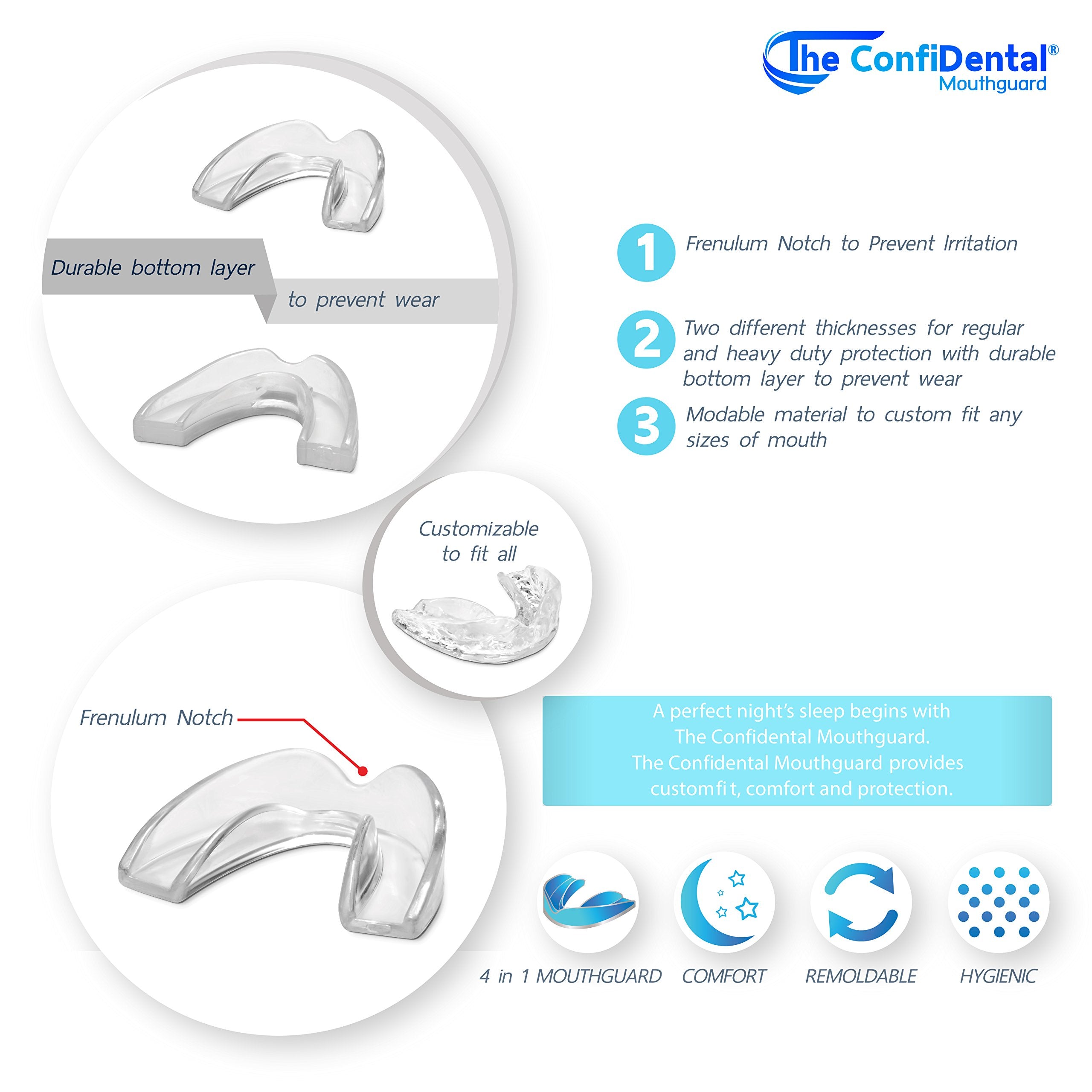 ConfiDental Anti Grinding Guard Moldable Night Mouth Guard

