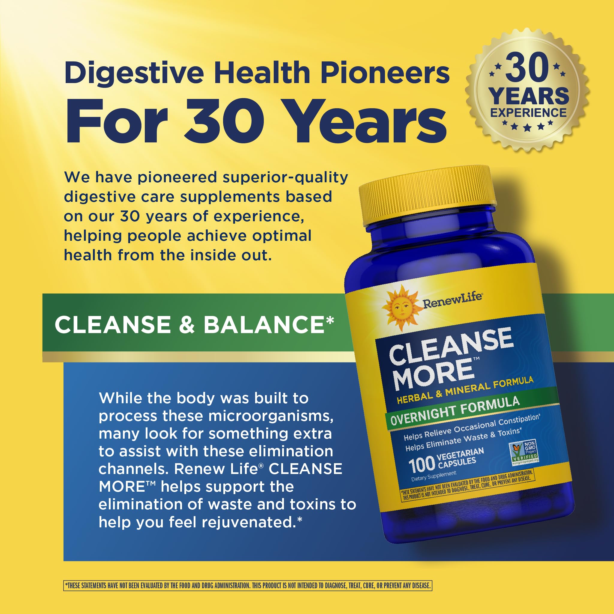Renew Life Cleanse More Detox Capsules | Herbal Mineral Detox

