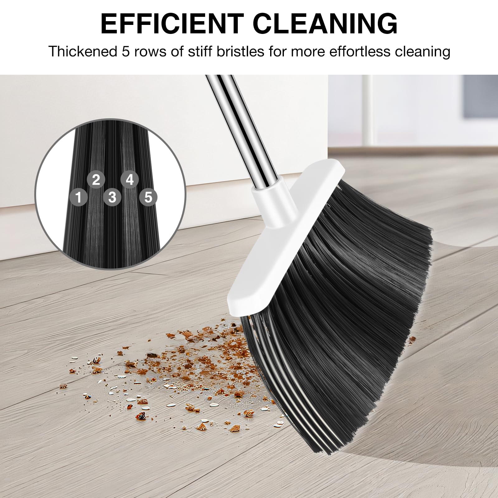 NACENA Broom and Dustpan Set 52-in Handle | Clean Home

