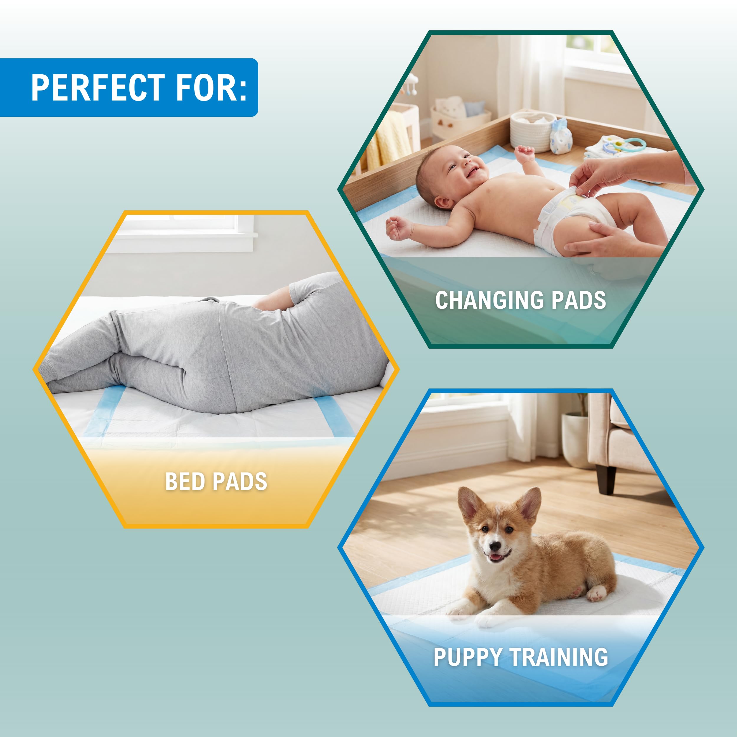 MED PRIDE Disposable Underpads for Bed and Pet Care

