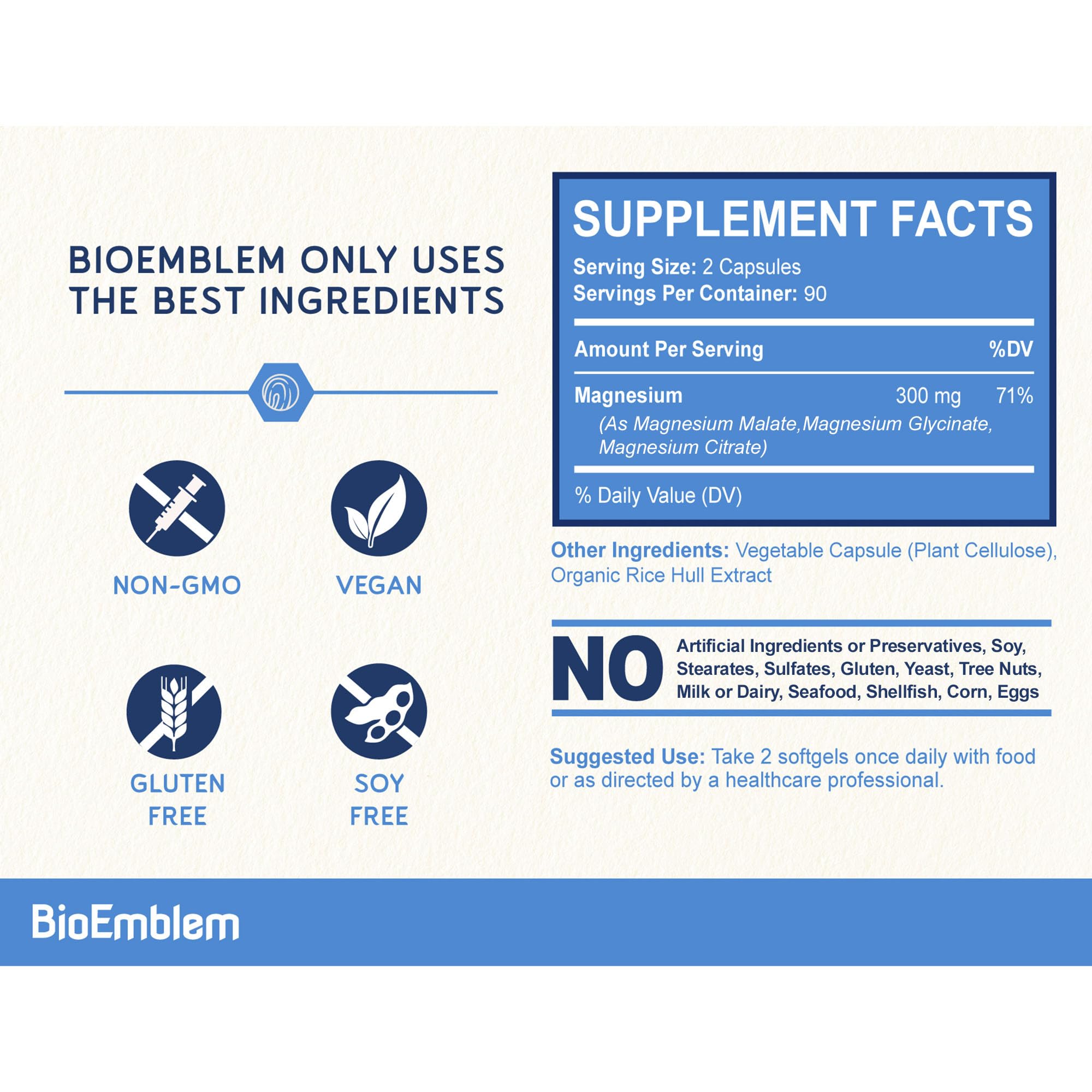 BioEmblem Triple Magnesium Complex|Glycinate Malate Citrate

