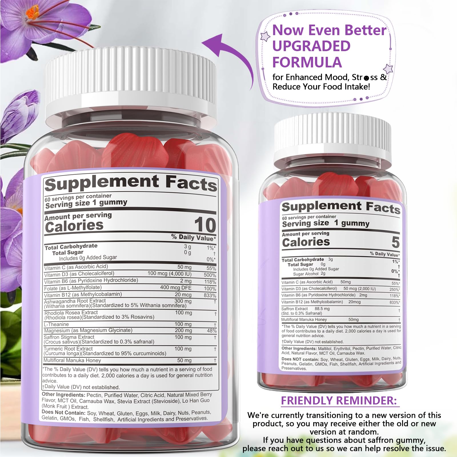 Saffron Gummies for Mood & Energy with Magnesium Glycinate


