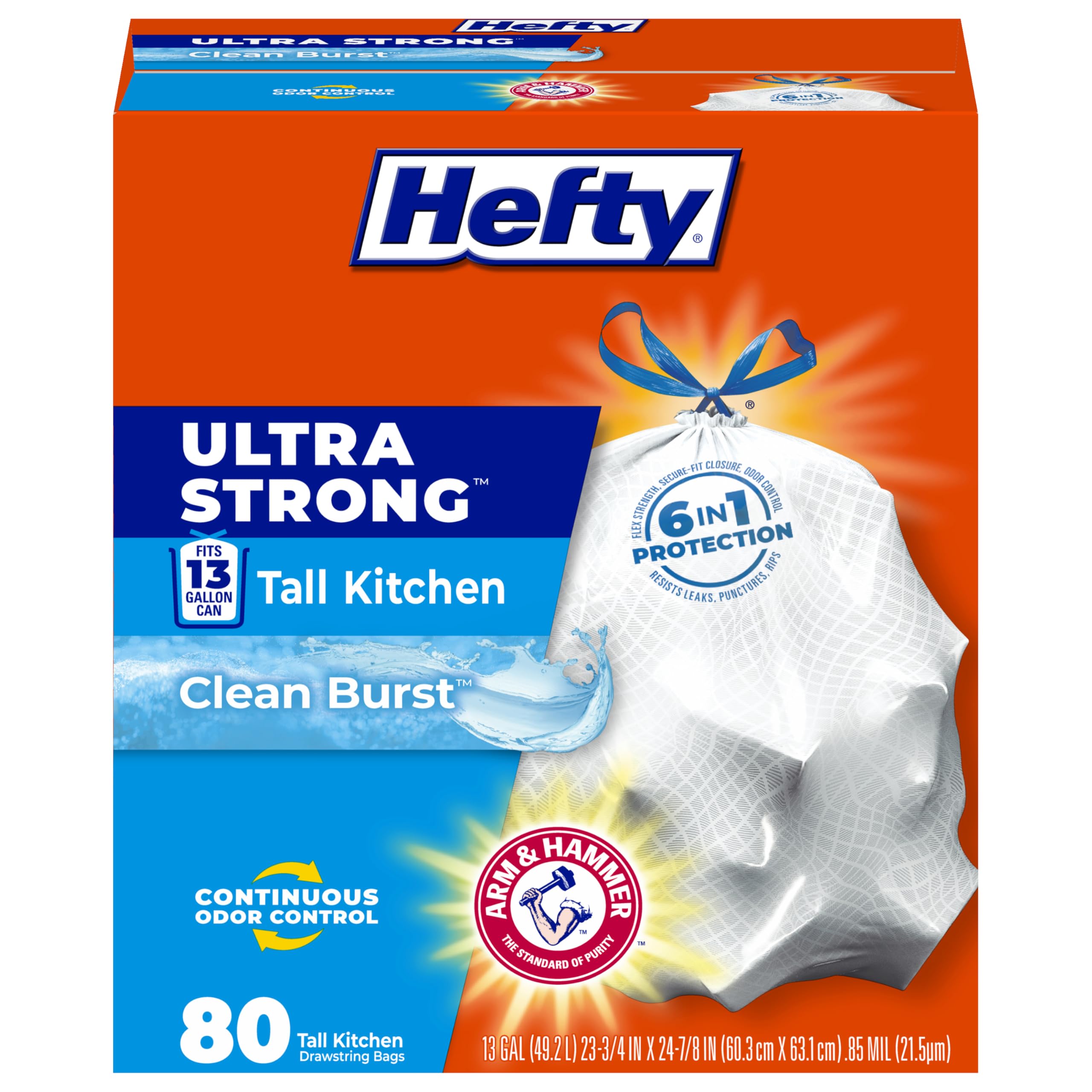 Hefty Trash Bags Ultra Strong 13 Gallon Drawstring

