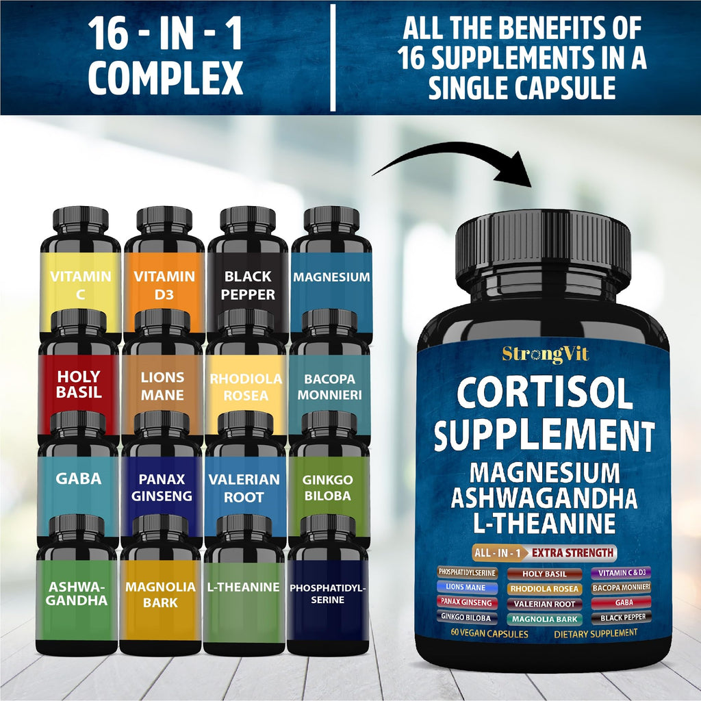 StrongVit Cortisol Support Supplement with Magnesium

