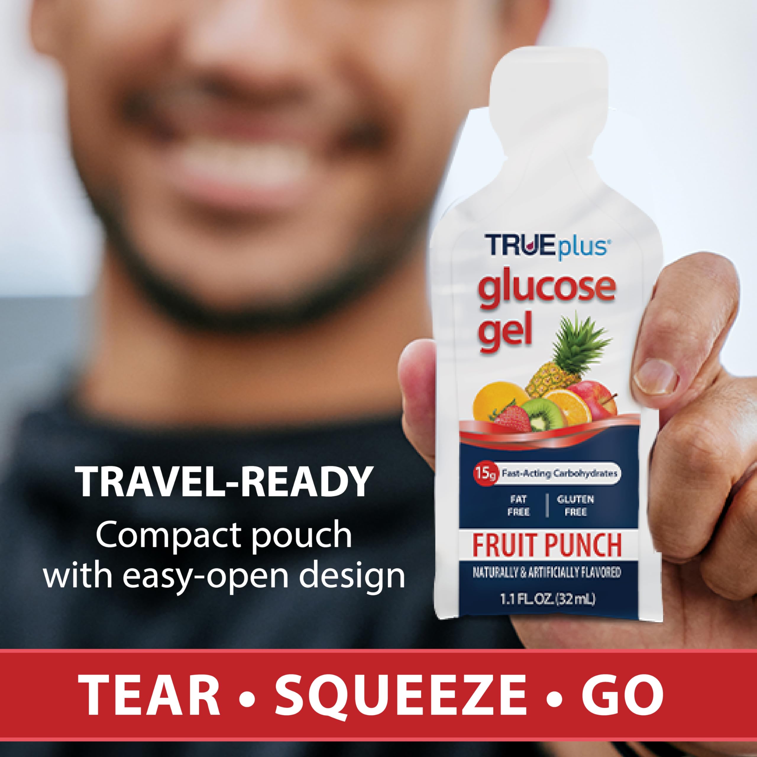 TRUEplus Glucose Gel Pouch – Fast-Acting Carbs, Gluten Free

