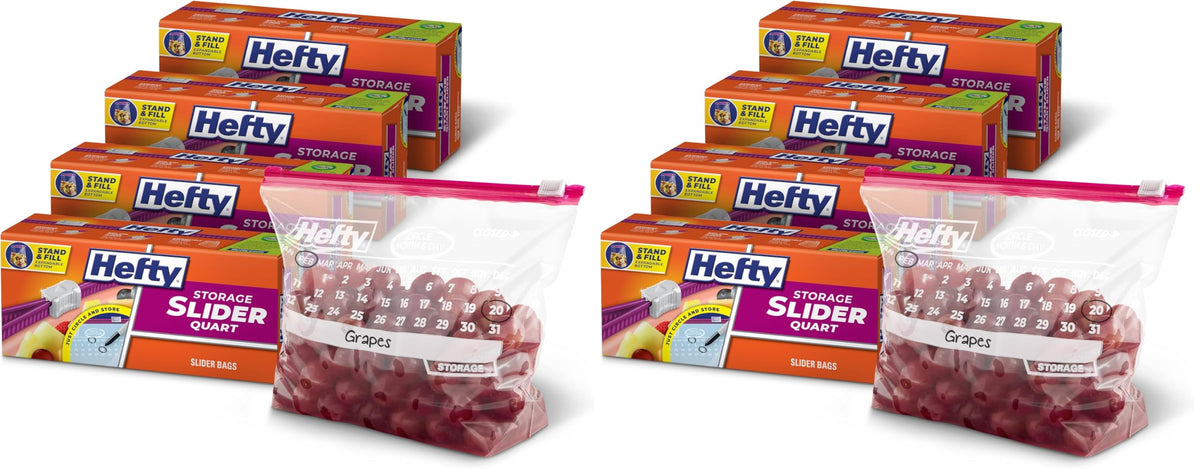 Hefty Calendar Slider Bags with Date Labels for Food Storage