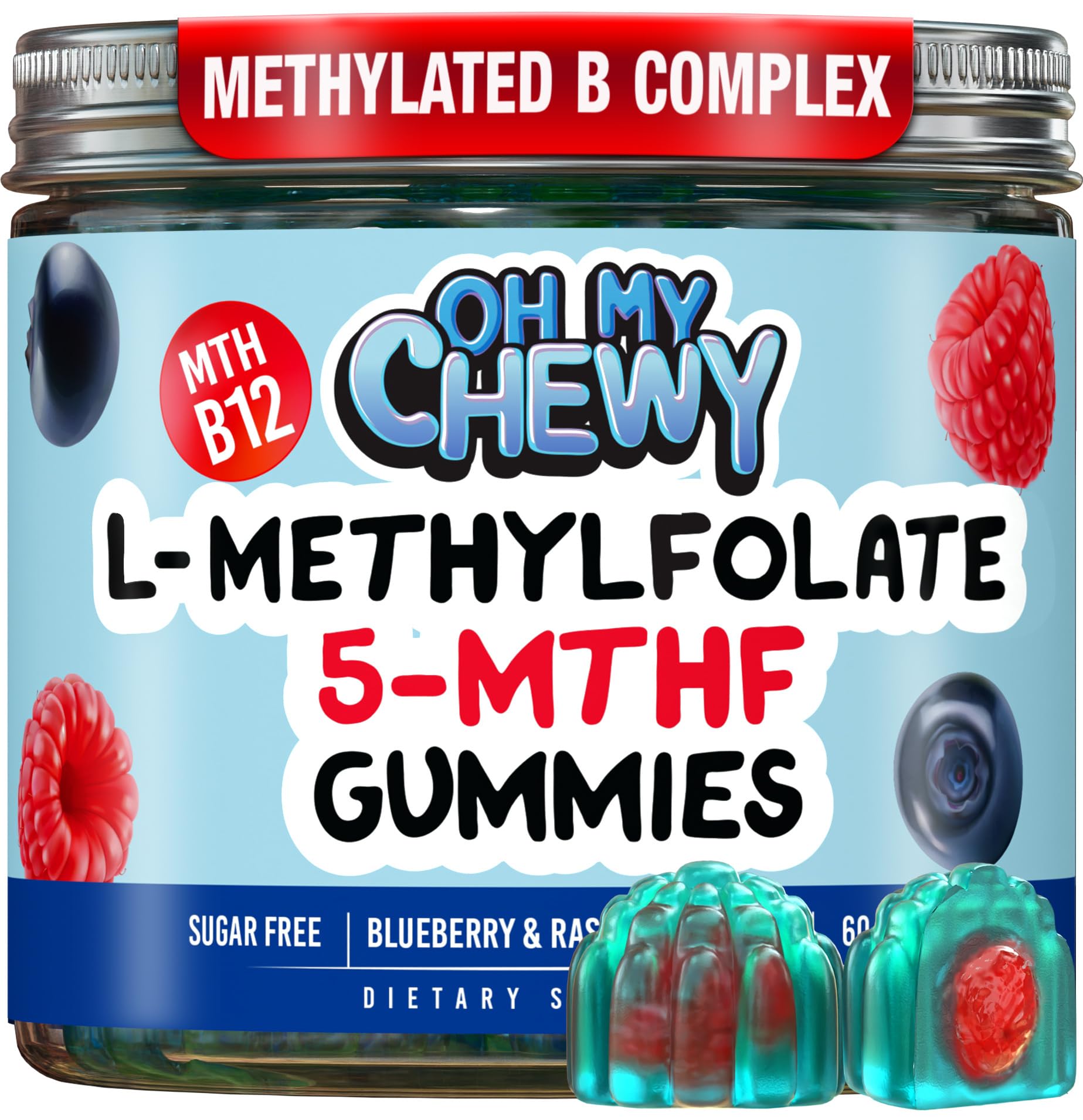 OH MY CHEWY 5-MTHF Folate Gummies – Sugar-Free B Complex

