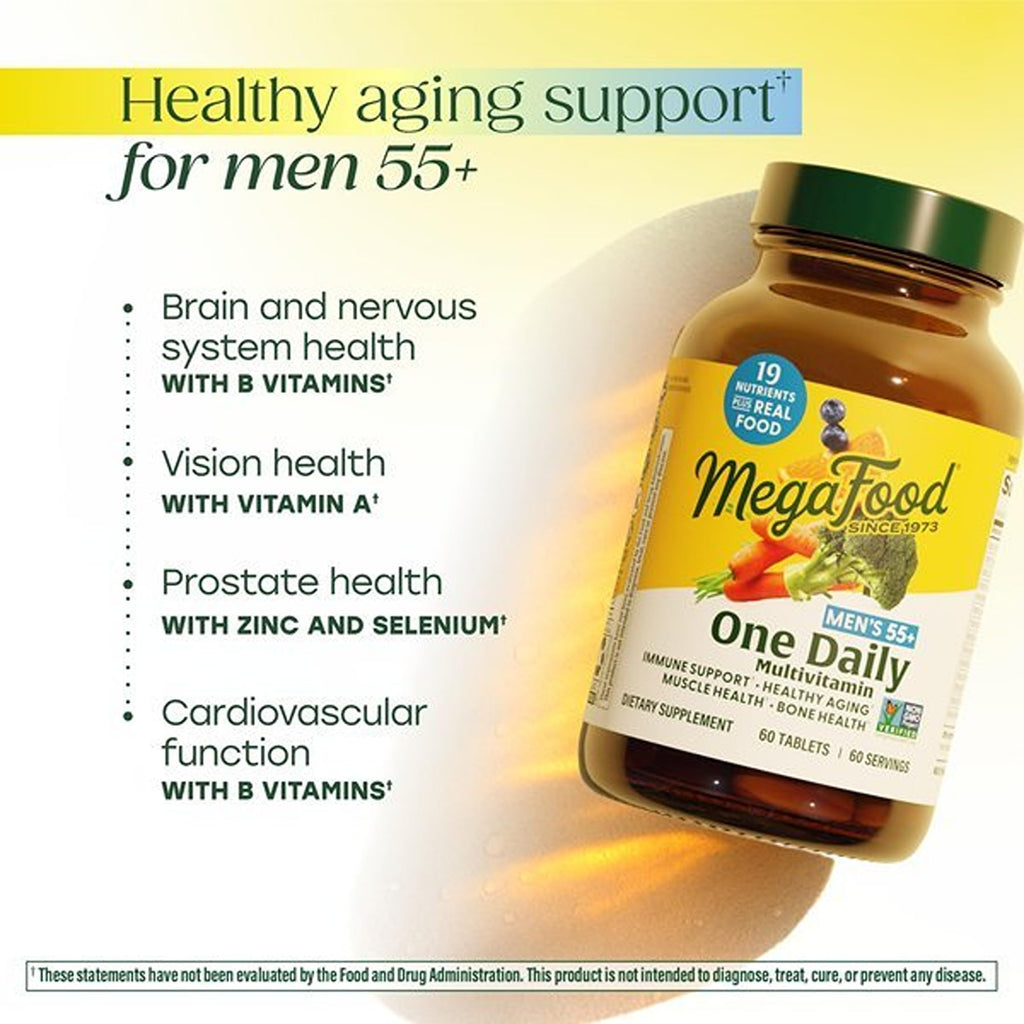 MegaFood Men 55+ Multivitamin – Vegetarian Immune & Bone Support

