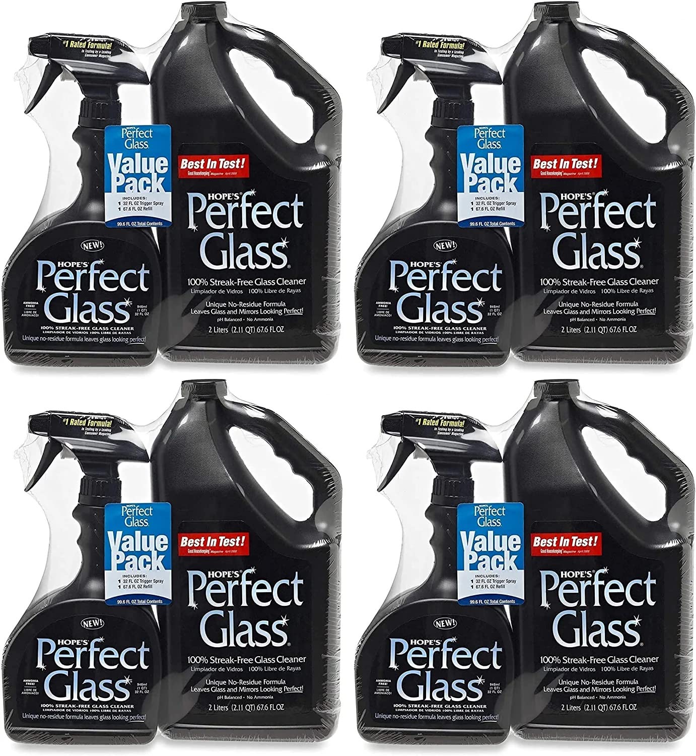 HOPE'S Perfect Glass Cleaner - Streak-Free Ammonia-Free Glass, Mirrors & Screens