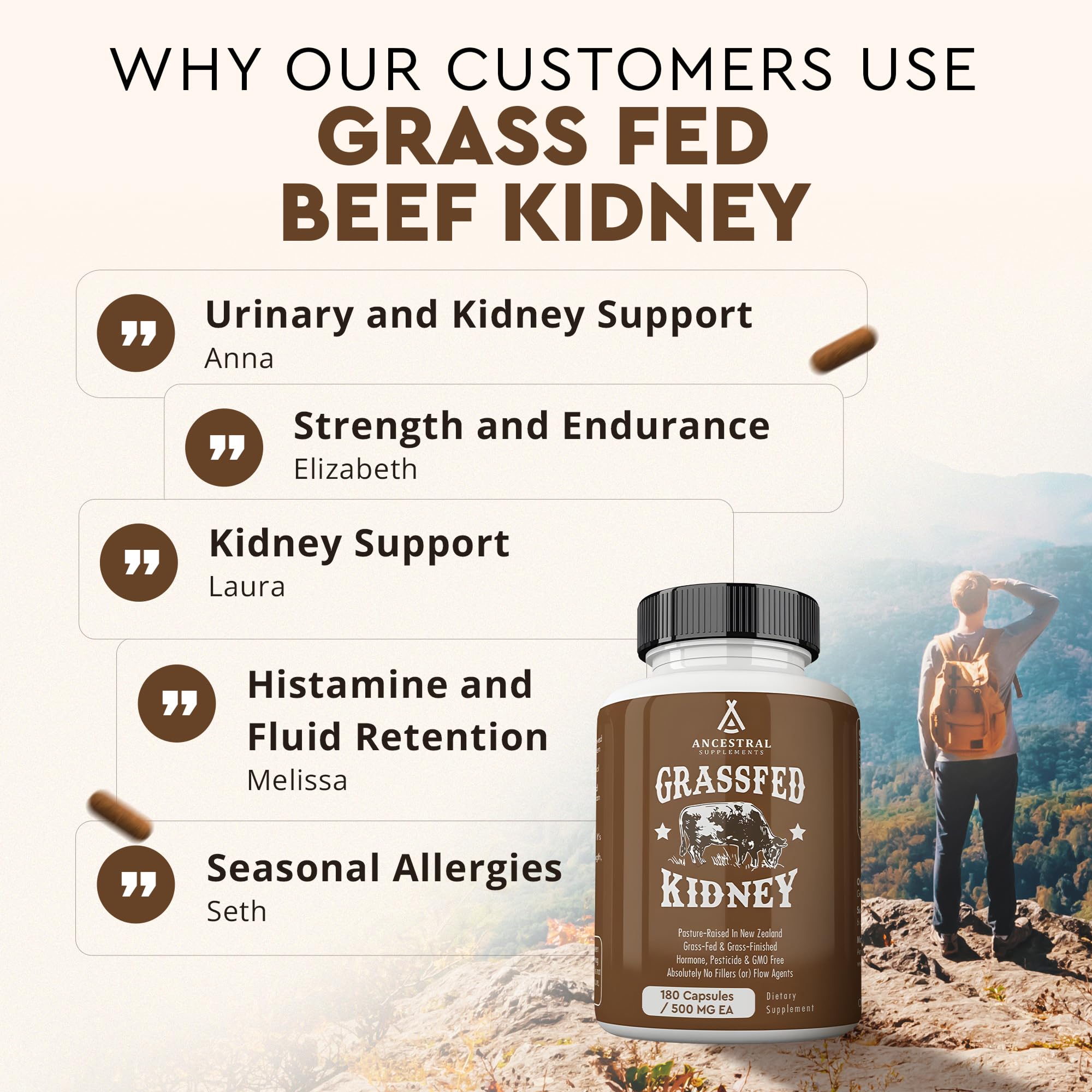 Ancestral Supplements Grass-Fed Bovine Organ Support

