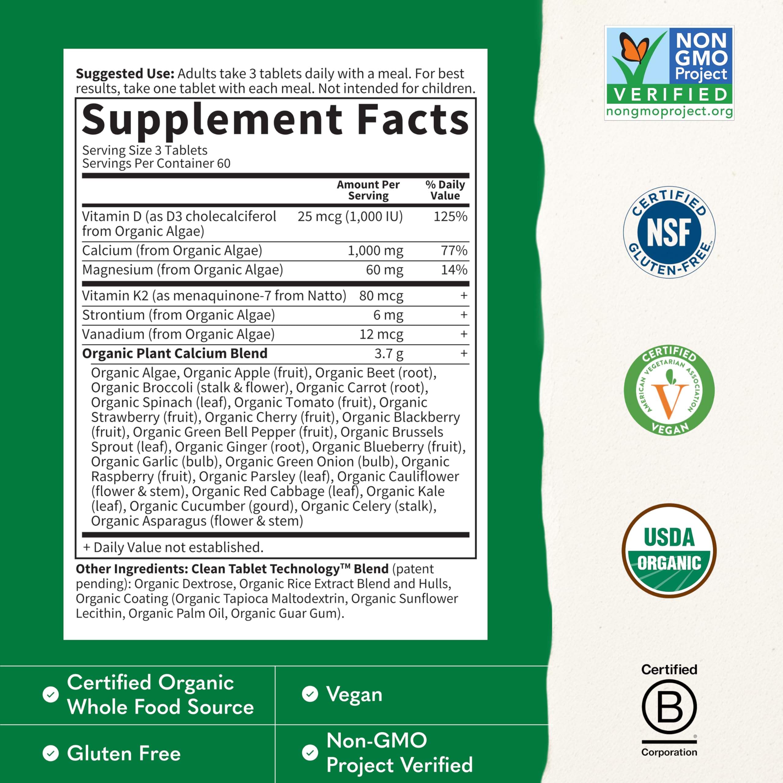 Garden of Life Calcium with Magnesium, D3 & K2 - Whole Foods

