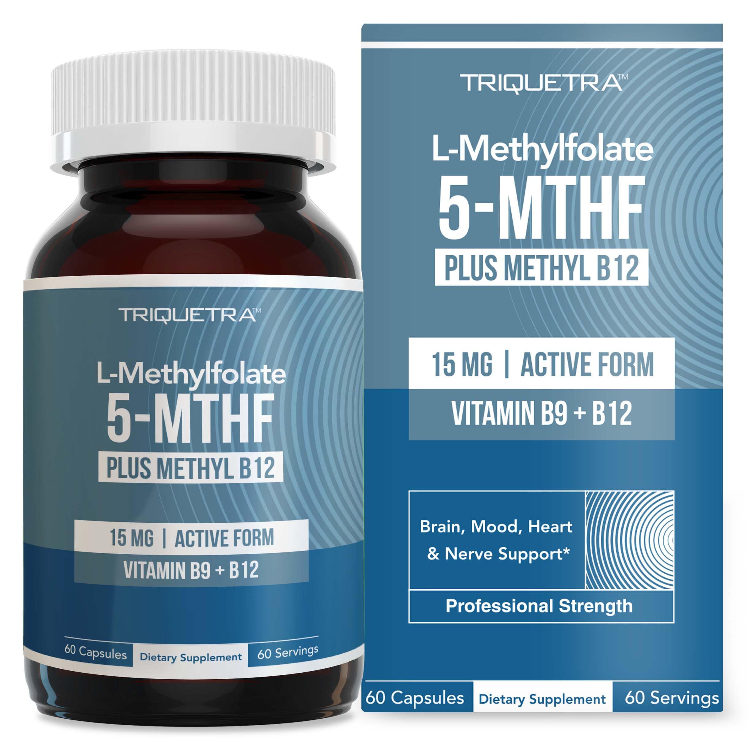 L-Methyl Folate 15mg + Methyl B12 Cofactor – 5-MTHF

