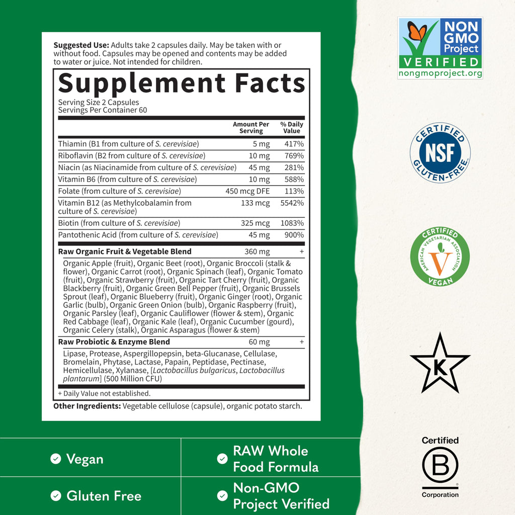 Garden of Life Vitamin B Complex - High Potency B Vitamins

