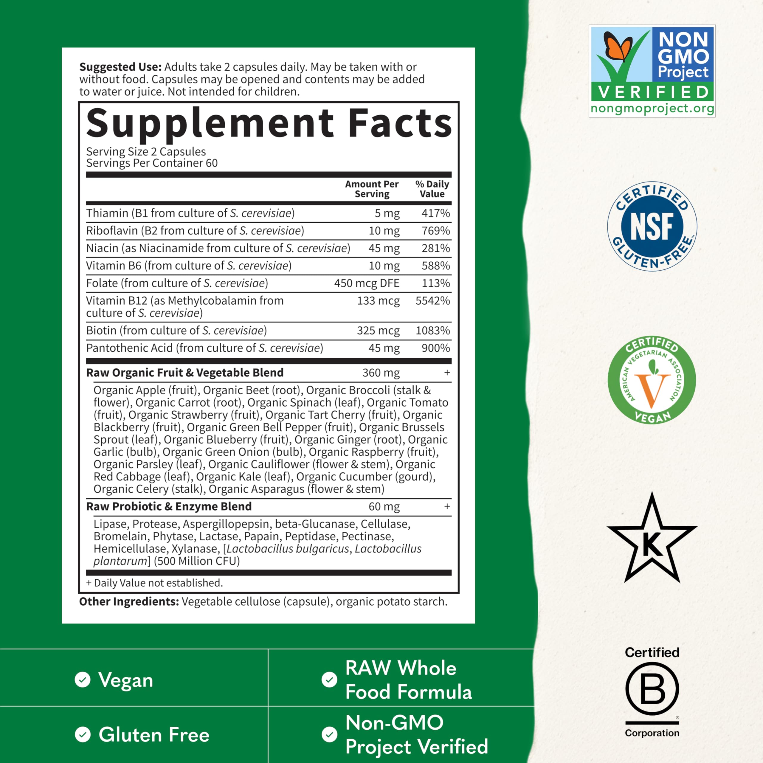 Garden of Life Vitamin B Complex - High Potency B Vitamins

