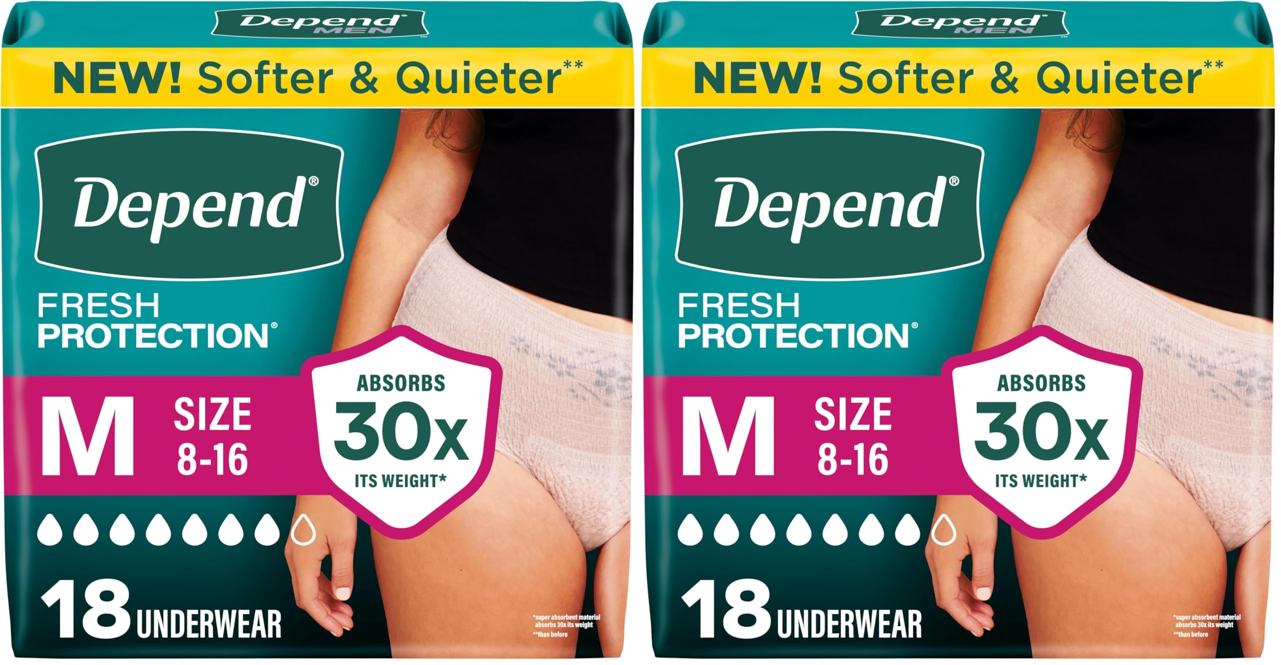 Depend Fresh Protection Women's Incontinence Underwear Maximum Absorbency