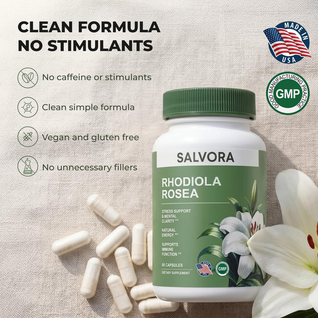 Rhodiola Rosea Adaptogen Supplement for Stress & Focus

