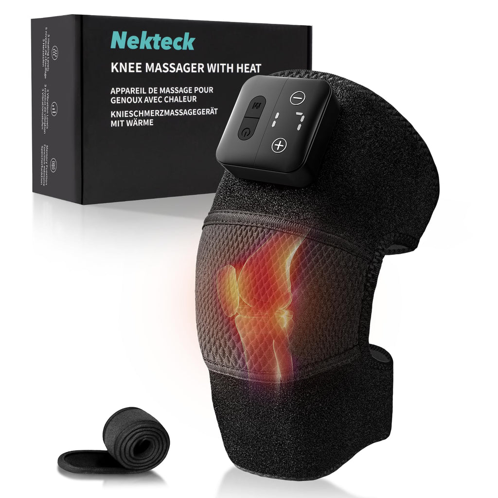 Nekteck Knee Massager with Heat - Cordless Vibration

