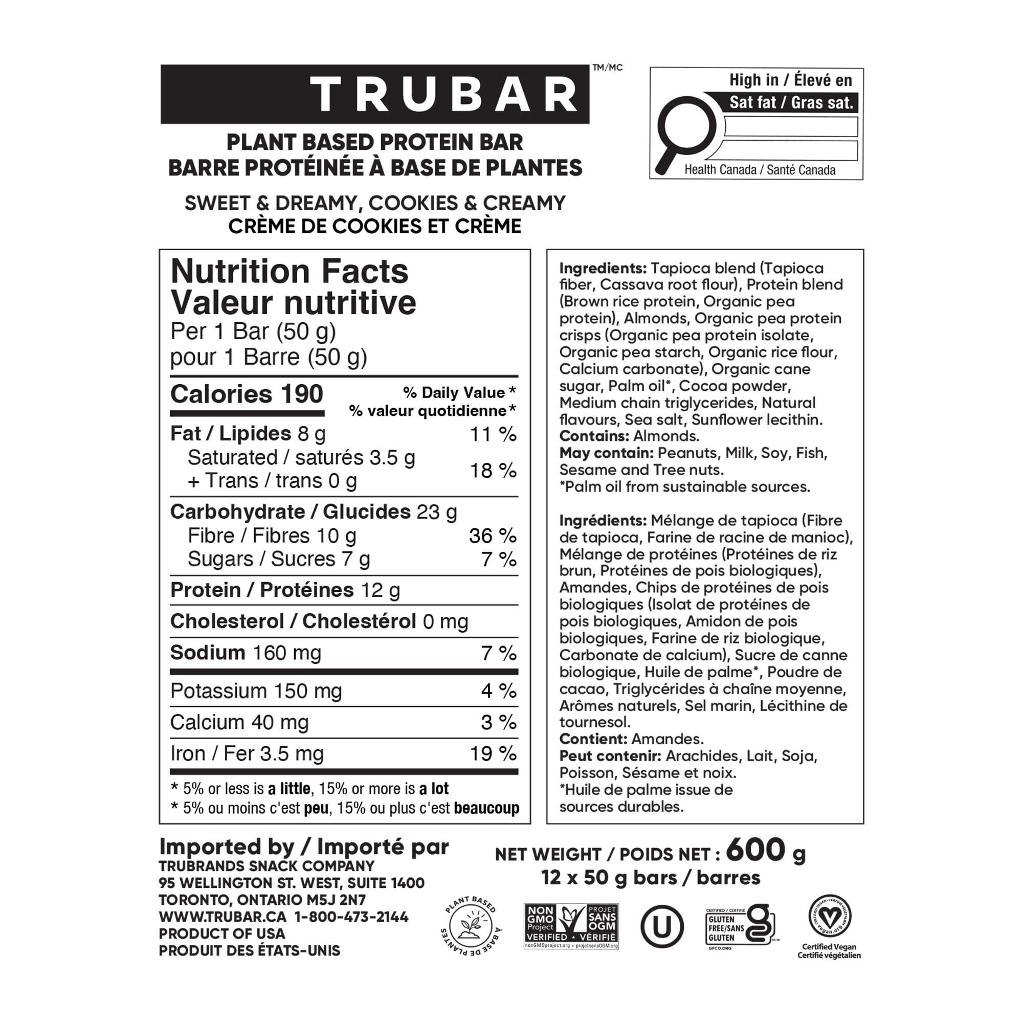 TRUBAR Vegan Protein Bar | Plant Based, Gluten Free

