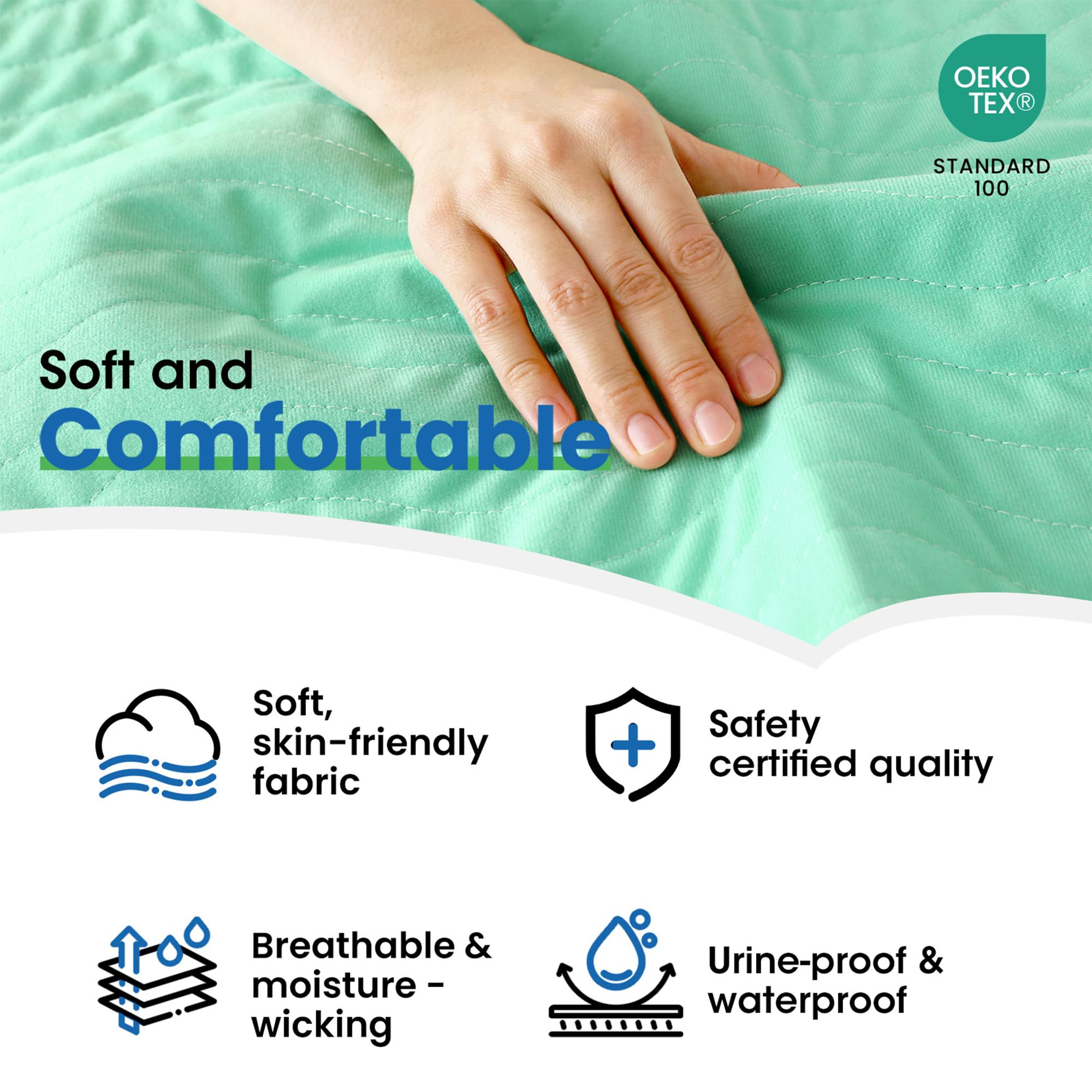NOOVIRUM Washable Underpads | Heavy Absorbent Bed Pads

