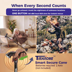 TIRAROME 3-in-1 Folding Walking Cane with Alarm

