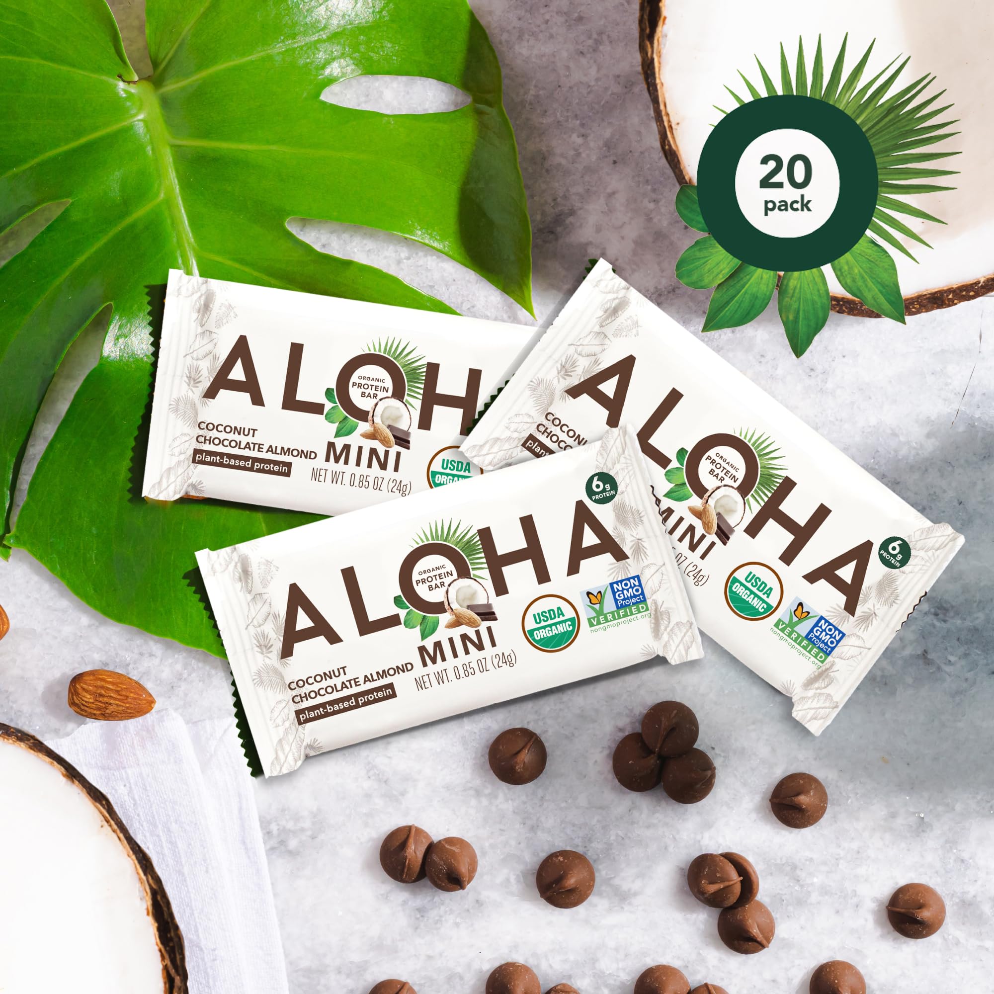 ALOHA Organic Plant Based Protein Bar MINIS – Vegan Snack

