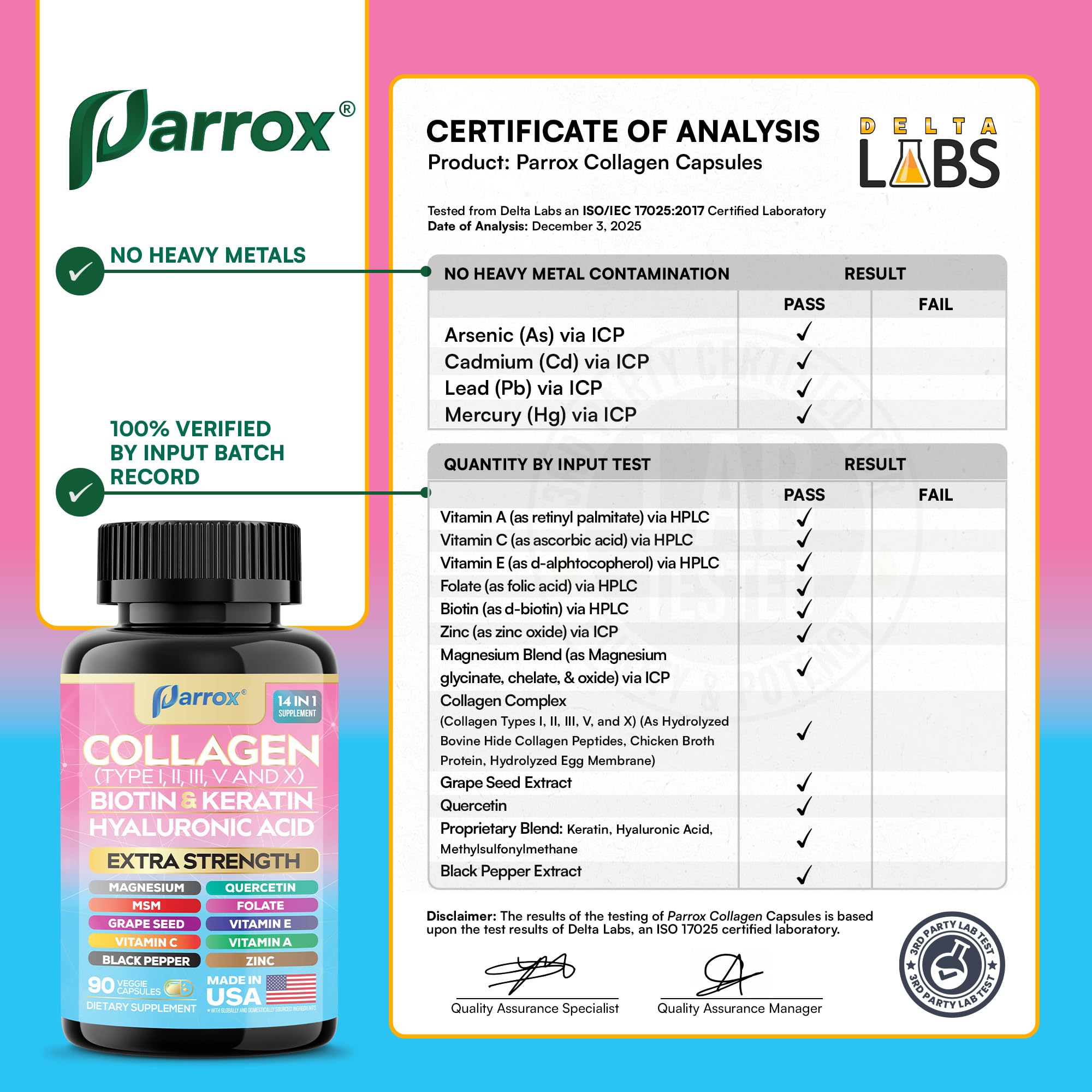 Parrox Collagen Capsules 14-in-1 Beauty Formula

