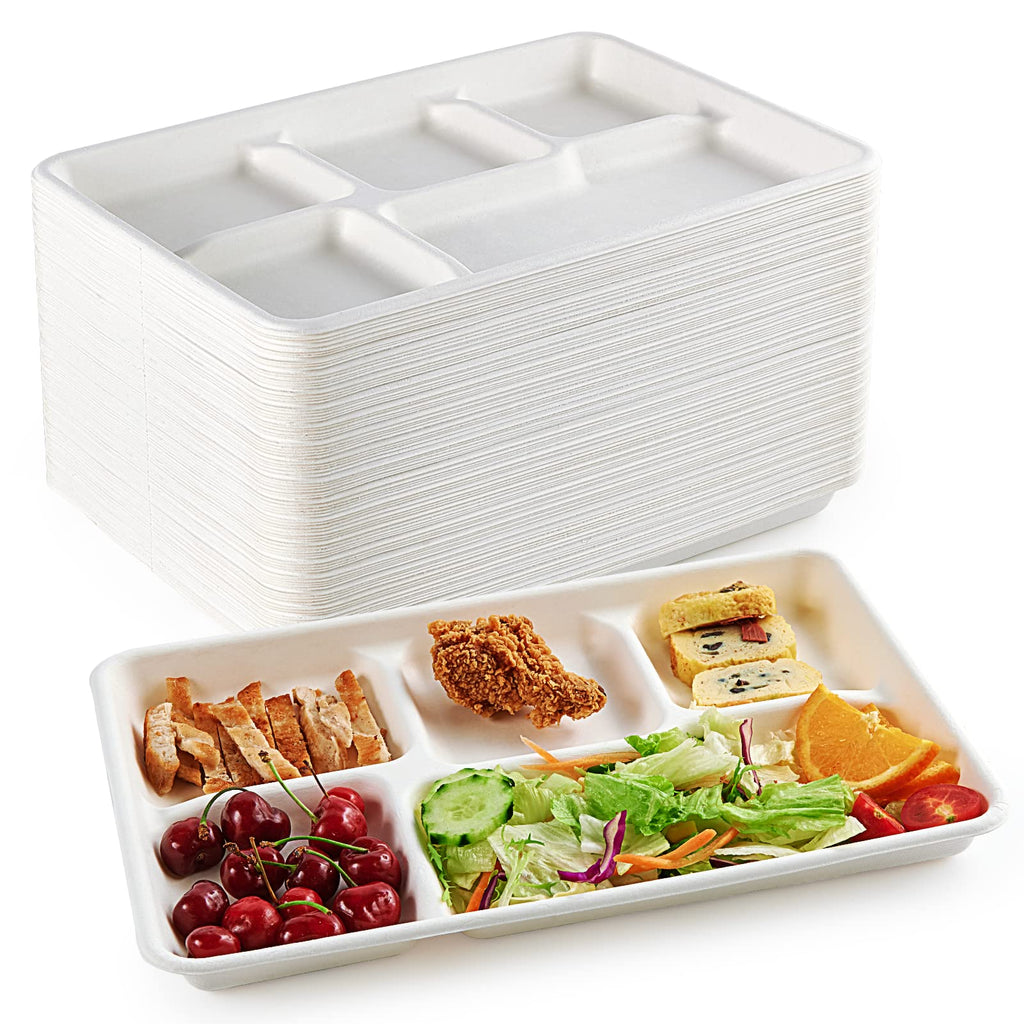 ECOLipak 5-Compartment Compostable Plates


