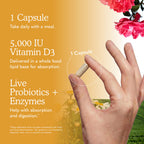 Vitamin D3 Garden of Life 5000 IU Raw Whole Food Supplement

