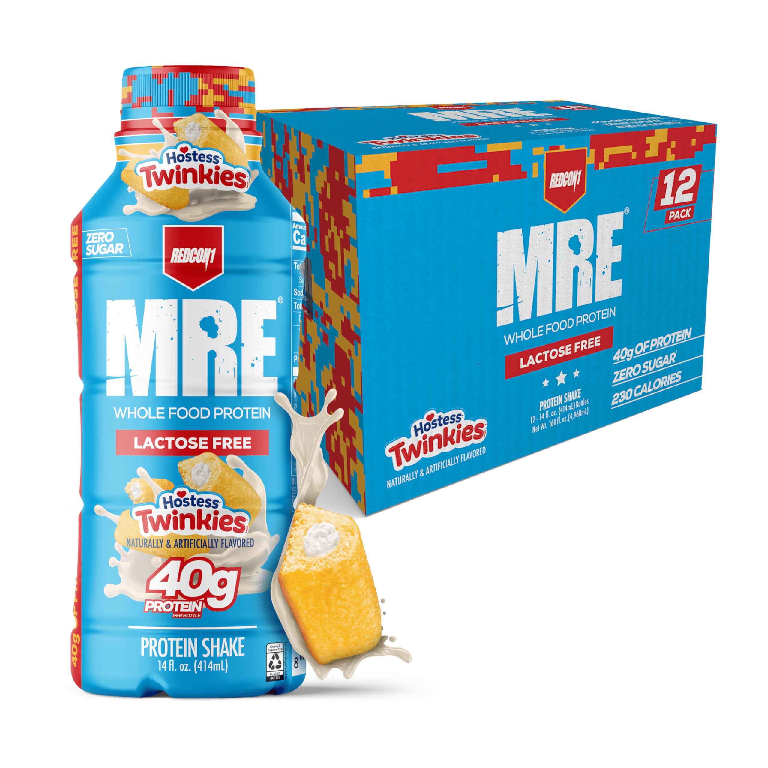 REDCON1 MRE RTD Protein Shake, Lactose-Free, 40g Protein