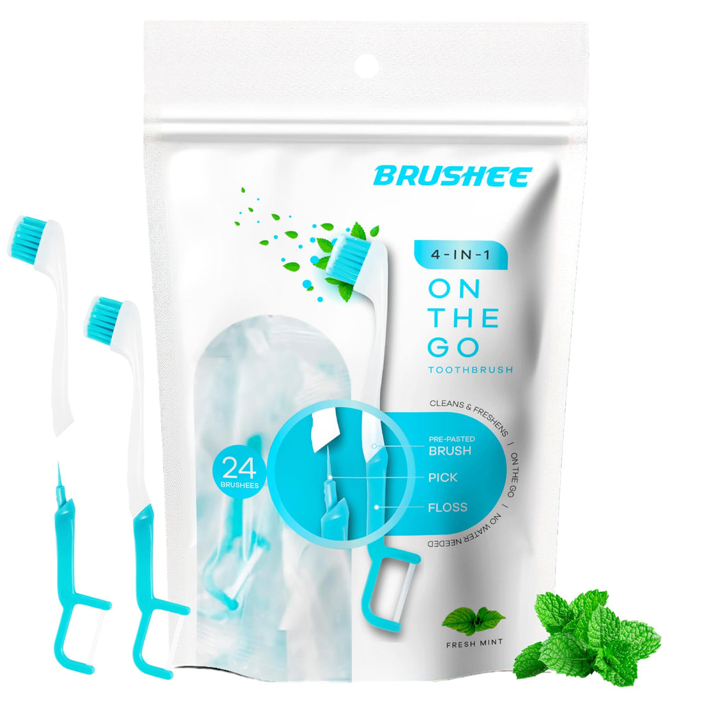 Brushee 4-in-1 Oral Care Tool | Paste, Brush, Floss & Pick

