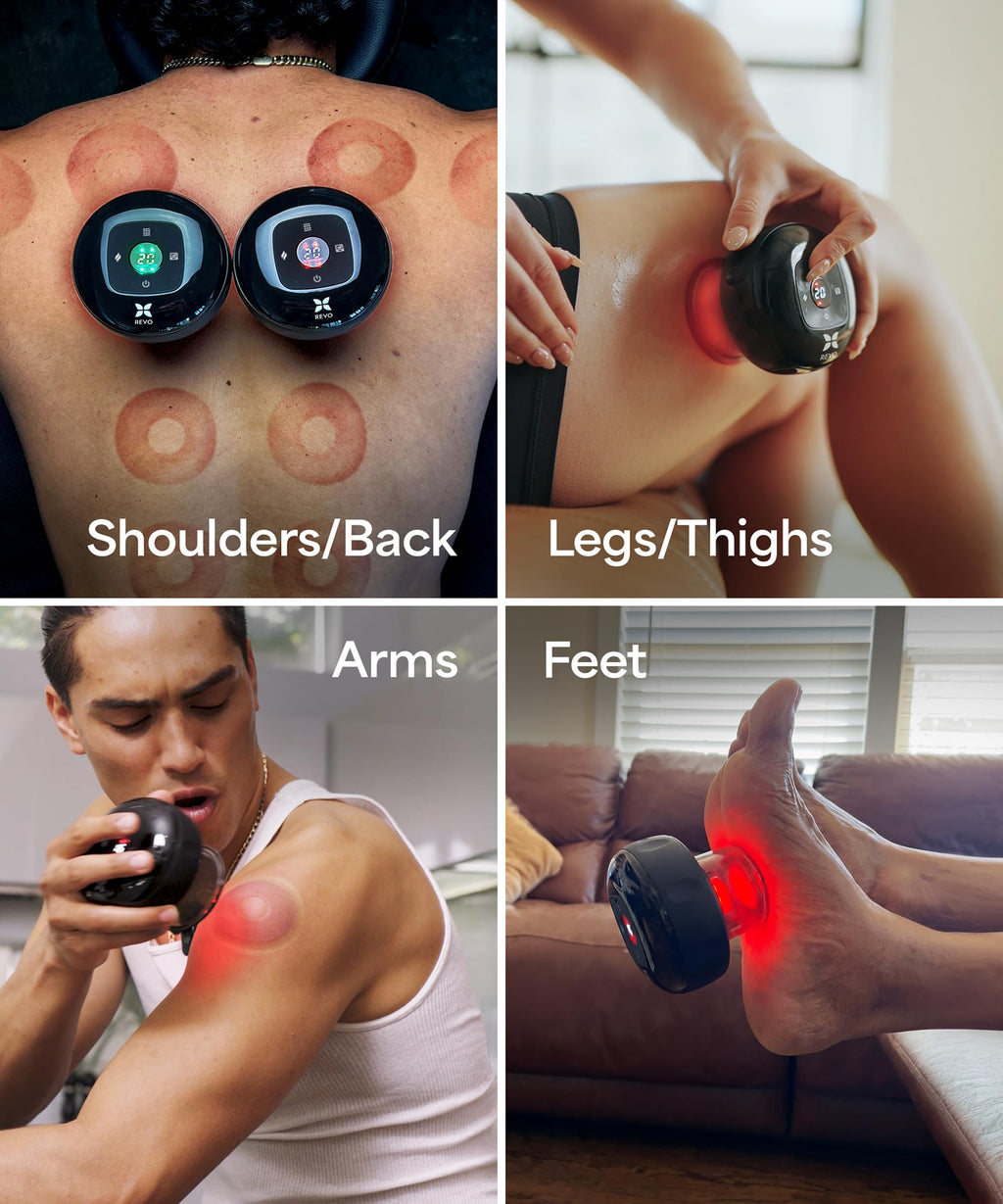 REVO Smart Cupping Massager with Heat & Red Light | Therapy


